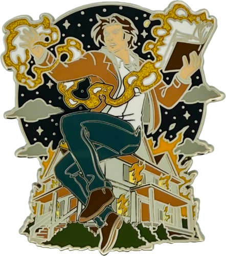 Custom XL Pins - Dean Grayson - Sam Supernatural Casting with Glitter