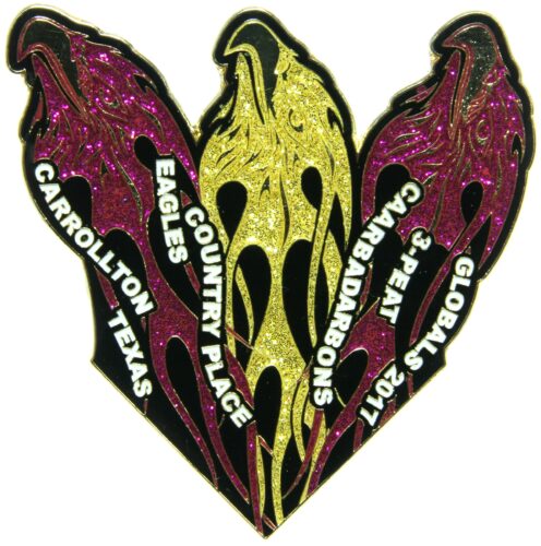 Gallery of Past Giant Pins - Destination Imagination Country Place Elementary Giant Enamel Pin - Pink Glitter